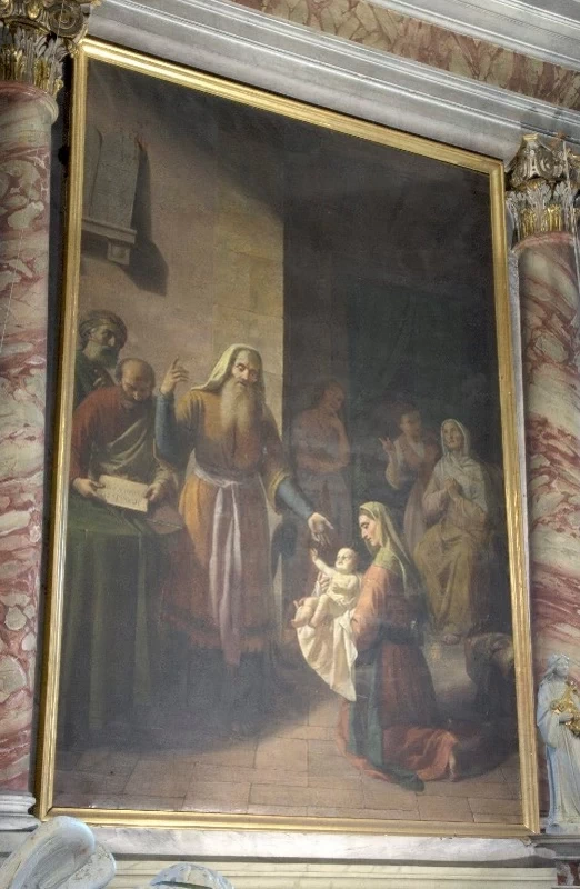 Natività di San Giovanni Battista - 1888, olio su tela cm. 340x190, chiesa della Natività di S. Giovanni Battista, Solato di Pian Camuno (BS)